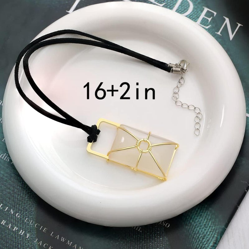 BENBIYO Wyatt Necklace and Addison Alien Tattoo Temporary, Werewolf Glow in the Dark Moonstone Necklace Dress Up Accessories - Image 5